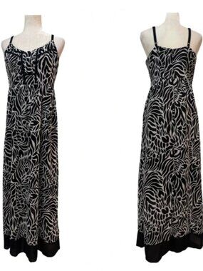 NWOT Nicole Black and White Zebra-Print Maxi Dress